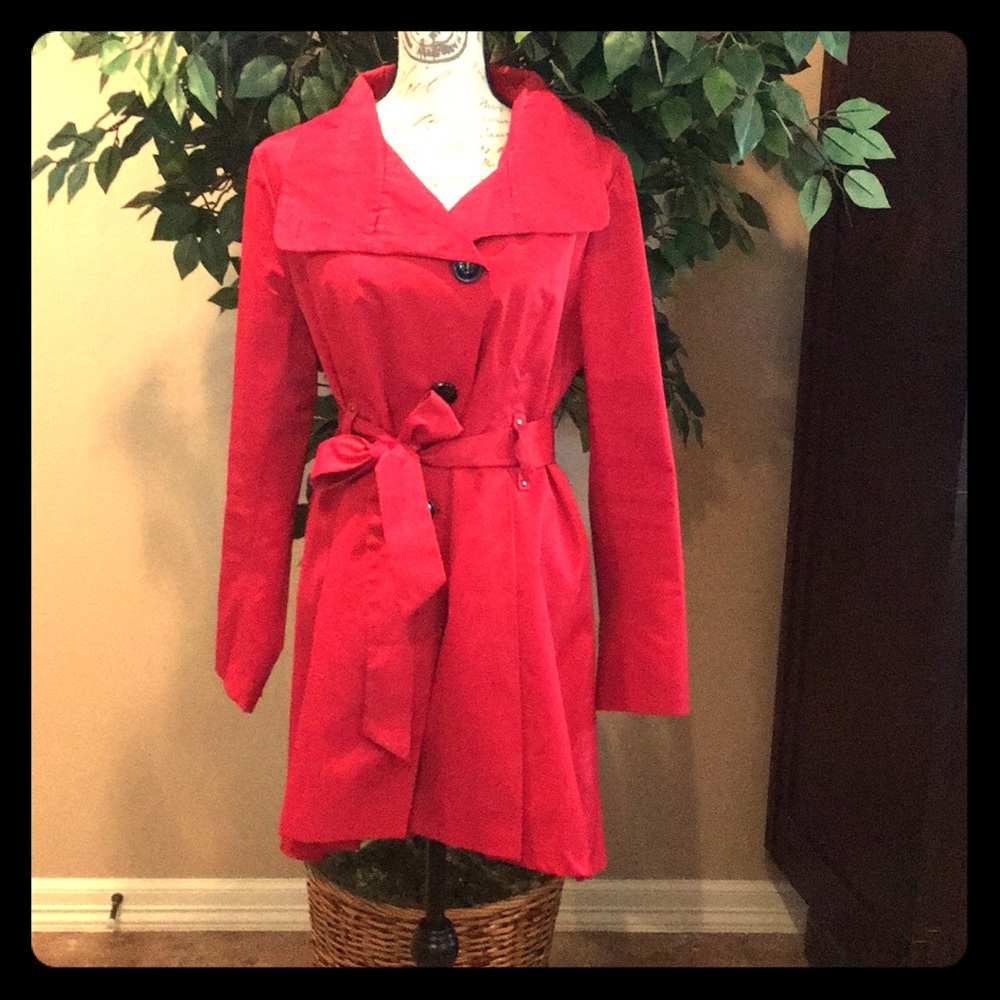 Red rain jacket